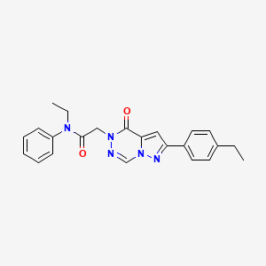 molecular formula C23H23N5O2 B6483538 N-ethyl-2-[2-(4-ethylphenyl)-4-oxo-4H,5H-pyrazolo[1,5-d][1,2,4]triazin-5-yl]-N-phenylacetamide CAS No. 1291855-95-2