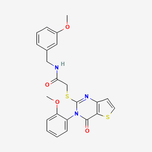 molecular formula C23H21N3O4S2 B6483561 2-{[3-(2-methoxyphenyl)-4-oxo-3H,4H-thieno[3,2-d]pyrimidin-2-yl]sulfanyl}-N-[(3-methoxyphenyl)methyl]acetamide CAS No. 1291849-58-5