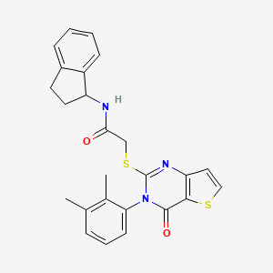 molecular formula C25H23N3O2S2 B6483576 N-(2,3-dihydro-1H-inden-1-yl)-2-{[3-(2,3-dimethylphenyl)-4-oxo-3H,4H-thieno[3,2-d]pyrimidin-2-yl]sulfanyl}acetamide CAS No. 1291841-28-5