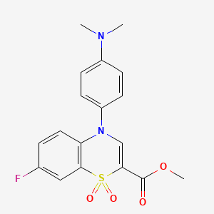 molecular formula C18H17FN2O4S B6483592 methyl 4-[4-(dimethylamino)phenyl]-7-fluoro-1,1-dioxo-4H-1lambda6,4-benzothiazine-2-carboxylate CAS No. 1291852-57-7