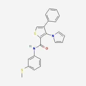 molecular formula C22H18N2OS2 B6483614 N-[3-(methylsulfanyl)phenyl]-4-phenyl-3-(1H-pyrrol-1-yl)thiophene-2-carboxamide CAS No. 1291871-37-8