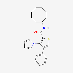 molecular formula C23H26N2OS B6483623 N-cyclooctyl-4-phenyl-3-(1H-pyrrol-1-yl)thiophene-2-carboxamide CAS No. 1291844-47-7