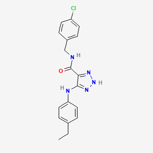 molecular formula C18H18ClN5O B6483678 N-[(4-chlorophenyl)methyl]-5-[(4-ethylphenyl)amino]-1H-1,2,3-triazole-4-carboxamide CAS No. 1291845-72-1