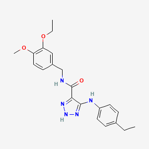 molecular formula C21H25N5O3 B6483686 N-[(3-ethoxy-4-methoxyphenyl)methyl]-5-[(4-ethylphenyl)amino]-1H-1,2,3-triazole-4-carboxamide CAS No. 1291836-41-3