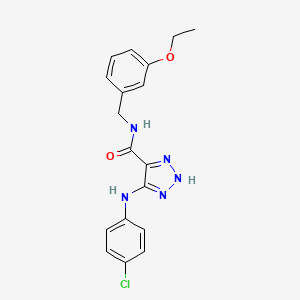 molecular formula C18H18ClN5O2 B6483688 5-[(4-chlorophenyl)amino]-N-[(3-ethoxyphenyl)methyl]-1H-1,2,3-triazole-4-carboxamide CAS No. 1291872-02-0