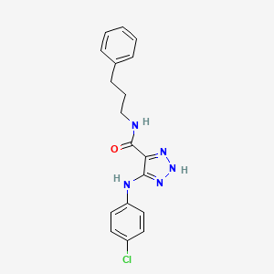 molecular formula C18H18ClN5O B6483690 5-[(4-chlorophenyl)amino]-N-(3-phenylpropyl)-1H-1,2,3-triazole-4-carboxamide CAS No. 1291833-06-1