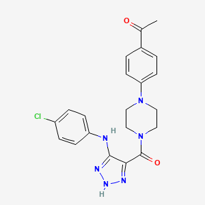 molecular formula C21H21ClN6O2 B6483705 1-[4-(4-{5-[(4-chlorophenyl)amino]-1H-1,2,3-triazole-4-carbonyl}piperazin-1-yl)phenyl]ethan-1-one CAS No. 1291854-76-6