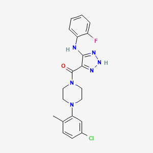 molecular formula C20H20ClFN6O B6483710 4-[4-(5-chloro-2-methylphenyl)piperazine-1-carbonyl]-N-(2-fluorophenyl)-1H-1,2,3-triazol-5-amine CAS No. 1291870-65-9