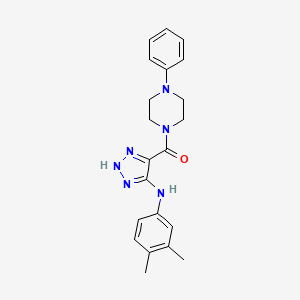 molecular formula C21H24N6O B6483715 N-(3,4-dimethylphenyl)-4-(4-phenylpiperazine-1-carbonyl)-1H-1,2,3-triazol-5-amine CAS No. 1291854-99-3
