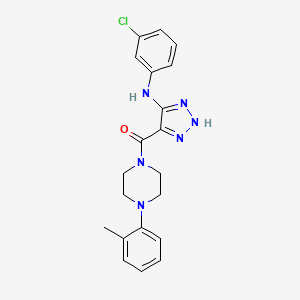 molecular formula C20H21ClN6O B6483728 N-(3-chlorophenyl)-4-[4-(2-methylphenyl)piperazine-1-carbonyl]-1H-1,2,3-triazol-5-amine CAS No. 1291865-94-5