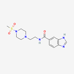 molecular formula C15H21N5O3S B6483748 N-[2-(4-methanesulfonylpiperazin-1-yl)ethyl]-1H-1,3-benzodiazole-5-carboxamide CAS No. 1207025-85-1