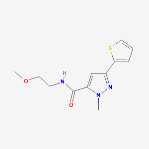 molecular formula C12H15N3O2S B6483782 N-(2-methoxyethyl)-1-methyl-3-(thiophen-2-yl)-1H-pyrazole-5-carboxamide CAS No. 1024495-96-2