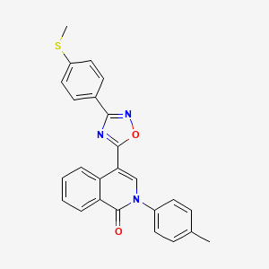 molecular formula C25H19N3O2S B6483794 2-(4-methylphenyl)-4-{3-[4-(methylsulfanyl)phenyl]-1,2,4-oxadiazol-5-yl}-1,2-dihydroisoquinolin-1-one CAS No. 1326849-18-6