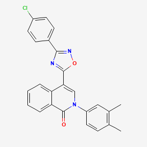 molecular formula C25H18ClN3O2 B6483799 4-[3-(4-chlorophenyl)-1,2,4-oxadiazol-5-yl]-2-(3,4-dimethylphenyl)-1,2-dihydroisoquinolin-1-one CAS No. 1326859-80-6