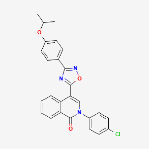 molecular formula C26H20ClN3O3 B6483812 2-(4-chlorophenyl)-4-{3-[4-(propan-2-yloxy)phenyl]-1,2,4-oxadiazol-5-yl}-1,2-dihydroisoquinolin-1-one CAS No. 1326849-92-6