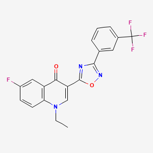 molecular formula C20H13F4N3O2 B6483838 1-ethyl-6-fluoro-3-{3-[3-(trifluoromethyl)phenyl]-1,2,4-oxadiazol-5-yl}-1,4-dihydroquinolin-4-one CAS No. 1326879-95-1