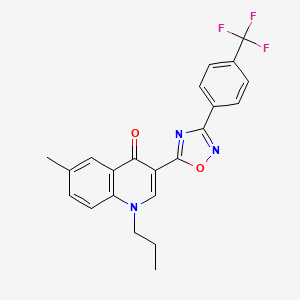 molecular formula C22H18F3N3O2 B6483852 6-methyl-1-propyl-3-{3-[4-(trifluoromethyl)phenyl]-1,2,4-oxadiazol-5-yl}-1,4-dihydroquinolin-4-one CAS No. 1326837-71-1