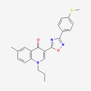 molecular formula C22H21N3O2S B6483859 6-methyl-3-{3-[4-(methylsulfanyl)phenyl]-1,2,4-oxadiazol-5-yl}-1-propyl-1,4-dihydroquinolin-4-one CAS No. 1326822-04-1