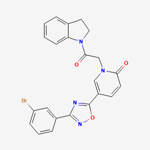 molecular formula C23H17BrN4O3 B6483865 5-[3-(3-bromophenyl)-1,2,4-oxadiazol-5-yl]-1-[2-(2,3-dihydro-1H-indol-1-yl)-2-oxoethyl]-1,2-dihydropyridin-2-one CAS No. 1326871-71-9