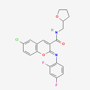 (2Z)-6-chloro-2-[(2,4-difluorophenyl)imino]-N-[(oxolan-2-yl)methyl]-2H-chromene-3-carboxamide