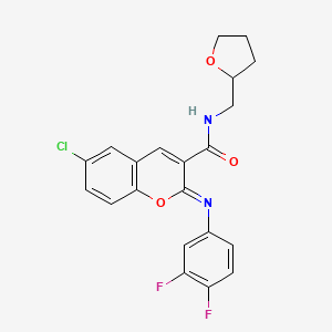 (2Z)-6-chloro-2-[(3,4-difluorophenyl)imino]-N-[(oxolan-2-yl)methyl]-2H-chromene-3-carboxamide