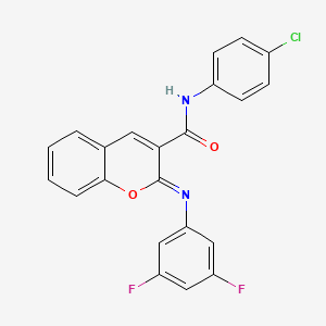 molecular formula C22H13ClF2N2O2 B6483970 (2Z)-N-(4-chlorophenyl)-2-[(3,5-difluorophenyl)imino]-2H-chromene-3-carboxamide CAS No. 1327177-88-7