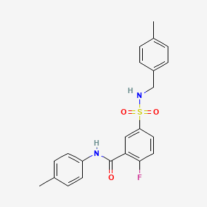 molecular formula C22H21FN2O3S B6483974 2-fluoro-N-(4-methylphenyl)-5-{[(4-methylphenyl)methyl]sulfamoyl}benzamide CAS No. 451500-00-8
