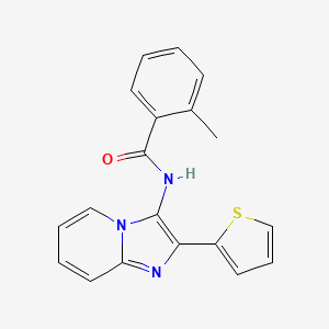 molecular formula C19H15N3OS B6483981 2-methyl-N-[2-(thiophen-2-yl)imidazo[1,2-a]pyridin-3-yl]benzamide CAS No. 686743-29-3