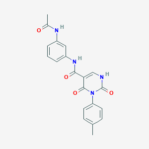 molecular formula C20H18N4O4 B6483993 N-(3-acetamidophenyl)-3-(4-methylphenyl)-2,4-dioxo-1,2,3,4-tetrahydropyrimidine-5-carboxamide CAS No. 863611-27-2