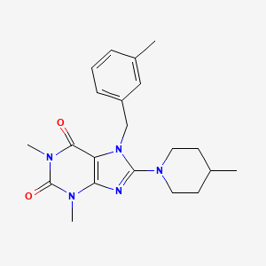 molecular formula C21H27N5O2 B6483995 1,3-dimethyl-7-[(3-methylphenyl)methyl]-8-(4-methylpiperidin-1-yl)-2,3,6,7-tetrahydro-1H-purine-2,6-dione CAS No. 359901-59-0