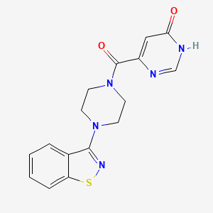 molecular formula C16H15N5O2S B6484002 6-[4-(1,2-benzothiazol-3-yl)piperazine-1-carbonyl]pyrimidin-4-ol CAS No. 2034281-63-3