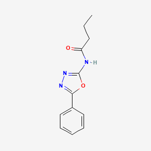 molecular formula C12H13N3O2 B6484003 N-(5-phenyl-1,3,4-oxadiazol-2-yl)butanamide CAS No. 105942-34-5