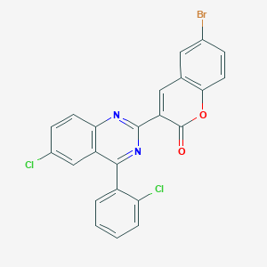 molecular formula C23H11BrCl2N2O2 B6484011 6-bromo-3-[6-chloro-4-(2-chlorophenyl)quinazolin-2-yl]-2H-chromen-2-one CAS No. 688767-28-4