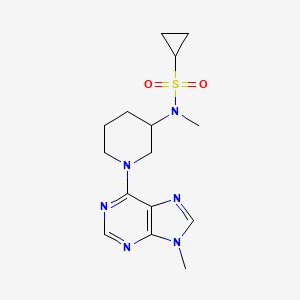 molecular formula C15H22N6O2S B6484024 N-methyl-N-[1-(9-methyl-9H-purin-6-yl)piperidin-3-yl]cyclopropanesulfonamide CAS No. 2549030-62-6