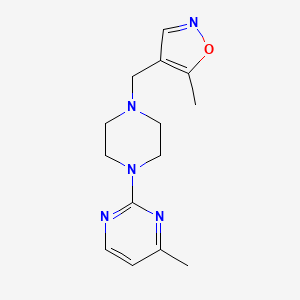 molecular formula C14H19N5O B6484039 4-methyl-2-{4-[(5-methyl-1,2-oxazol-4-yl)methyl]piperazin-1-yl}pyrimidine CAS No. 2549055-95-8