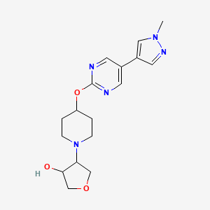 molecular formula C17H23N5O3 B6484084 4-(4-{[5-(1-methyl-1H-pyrazol-4-yl)pyrimidin-2-yl]oxy}piperidin-1-yl)oxolan-3-ol CAS No. 2549044-61-1