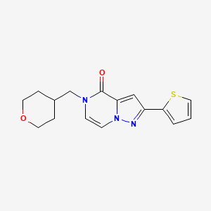 molecular formula C16H17N3O2S B6484089 5-[(oxan-4-yl)methyl]-2-(thiophen-2-yl)-4H,5H-pyrazolo[1,5-a]pyrazin-4-one CAS No. 2640966-47-6