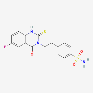4-[2-(6-fluoro-4-oxo-2-sulfanylidene-1,2,3,4-tetrahydroquinazolin-3-yl)ethyl]benzene-1-sulfonamide