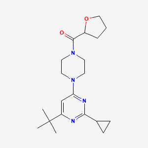 molecular formula C20H30N4O2 B6484095 4-tert-butyl-2-cyclopropyl-6-[4-(oxolane-2-carbonyl)piperazin-1-yl]pyrimidine CAS No. 2548984-72-9