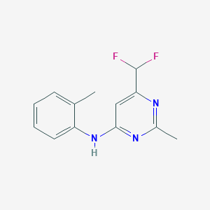 molecular formula C13H13F2N3 B6484100 6-(difluoromethyl)-2-methyl-N-(2-methylphenyl)pyrimidin-4-amine CAS No. 2548996-01-4