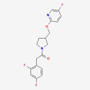 2-(2,4-difluorophenyl)-1-(3-{[(5-fluoropyridin-2-yl)oxy]methyl}pyrrolidin-1-yl)ethan-1-one