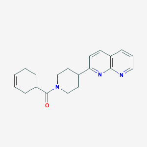 molecular formula C20H23N3O B6484157 2-[1-(cyclohex-3-ene-1-carbonyl)piperidin-4-yl]-1,8-naphthyridine CAS No. 2640892-06-2