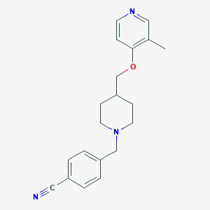 4-[(4-{[(3-methylpyridin-4-yl)oxy]methyl}piperidin-1-yl)methyl]benzonitrile