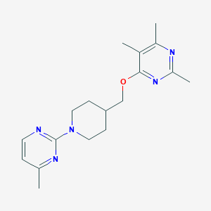 molecular formula C18H25N5O B6484185 2,4,5-trimethyl-6-{[1-(4-methylpyrimidin-2-yl)piperidin-4-yl]methoxy}pyrimidine CAS No. 2640889-65-0