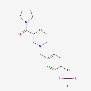 molecular formula C17H21F3N2O3 B6484193 2-(pyrrolidine-1-carbonyl)-4-{[4-(trifluoromethoxy)phenyl]methyl}morpholine CAS No. 2640979-57-1