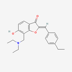 molecular formula C22H25NO3 B6484213 (2Z)-7-[(diethylamino)methyl]-2-[(4-ethylphenyl)methylidene]-6-hydroxy-2,3-dihydro-1-benzofuran-3-one CAS No. 929506-15-0