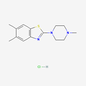 molecular formula C14H20ClN3S B6484259 5,6-dimethyl-2-(4-methylpiperazin-1-yl)-1,3-benzothiazole hydrochloride CAS No. 1216499-16-9