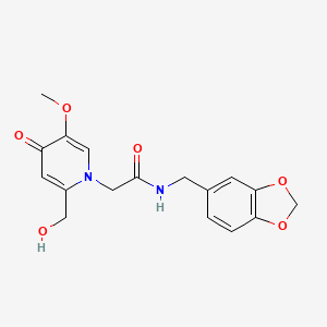 molecular formula C17H18N2O6 B6484260 N-[(2H-1,3-benzodioxol-5-yl)methyl]-2-[2-(hydroxymethyl)-5-methoxy-4-oxo-1,4-dihydropyridin-1-yl]acetamide CAS No. 941974-14-7