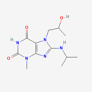 molecular formula C12H19N5O3 B6484265 7-(2-hydroxypropyl)-3-methyl-8-[(propan-2-yl)amino]-2,3,6,7-tetrahydro-1H-purine-2,6-dione CAS No. 941916-60-5