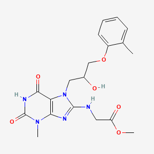 molecular formula C19H23N5O6 B6484271 methyl 2-({7-[2-hydroxy-3-(2-methylphenoxy)propyl]-3-methyl-2,6-dioxo-2,3,6,7-tetrahydro-1H-purin-8-yl}amino)acetate CAS No. 941993-34-6